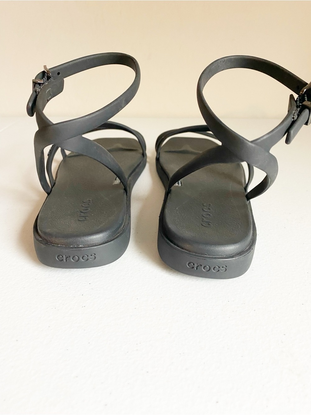 Crocs Miami Ankle Strap Sandals Lightweight Black Size 9 - Picture 8 of 9